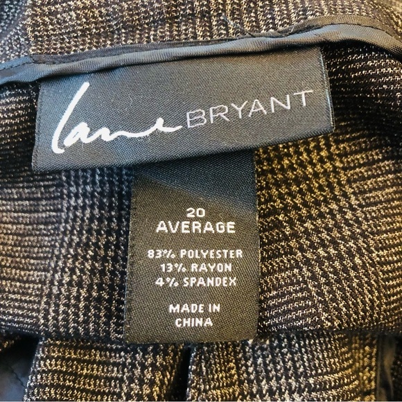 Lane Bryant Gray Glenn Plaid Print Wide Leg Pants with Flaws CS11071851 - Picture 6 of 11